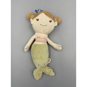 My Natural 10” Mermaid Green Tail Plush Baby Light Brown Hair Doll